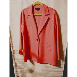 Talbots deep peach color jacket size 12, office, church 90% wool 10% nylon